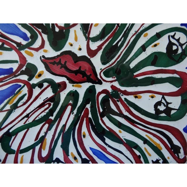 Salvador DALI (1904-1989) (after) Mouth with a thousand eyes Glazed ceramic, signed One of the 6 ceramics designed by the...