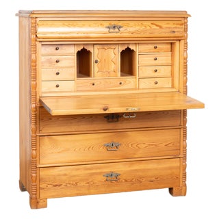 Mid 19th Century Swedish Pine Secretary Bureau For Sale
