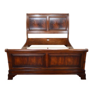Ethan Allen Mahogany Queen Sleigh Bed For Sale