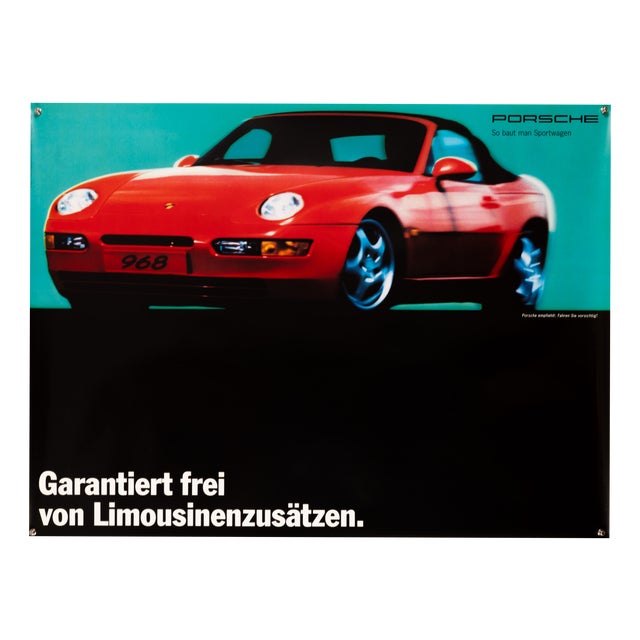Porsche 968: How to Build Sports Cars Poster, 1990s For Sale