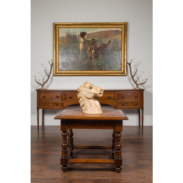 1940s American Carved Wooden Horse Head Fragment with Weathered Patina For Sale - Image 4 of 10