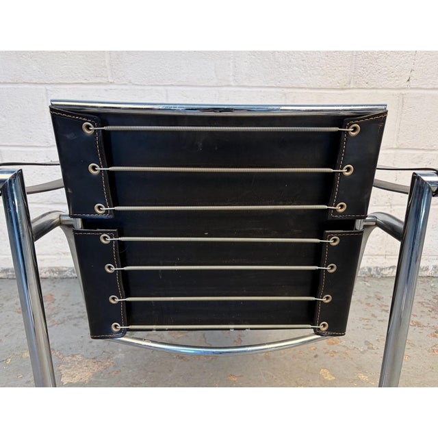 Vintage Le Corbusier Leather "Lc1 Basculant" Sling Chairs for Cassina For Sale - Image 12 of 17