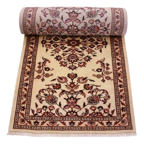 Middle Eastern Hand-Knotted Saroug Runner Rug For Sale