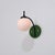 Vintage Italian Curved Wall Sconce with Opaline Globe and Green Backplate, 1950s For Sale - Image 4 of 9