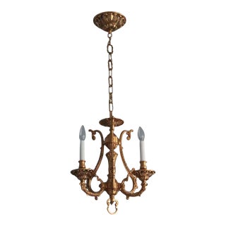 Waldorf Astoria 3 Arm Copper French Chandelier For Sale