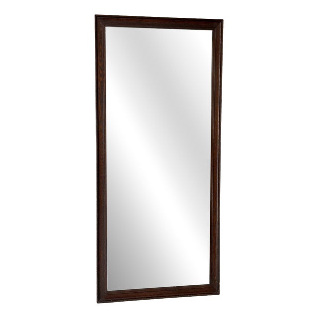 Antique Oak Mirror with Lightly Foxed Plate For Sale
