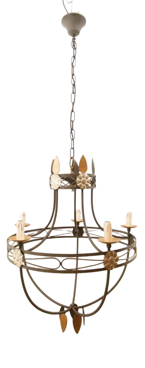 Medieval Wrought Iron Chandelier