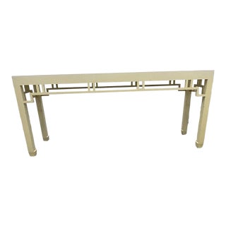 1980s Vintage Oversized Modern Asian Solid Wood Geometric Console Springer Style For Sale