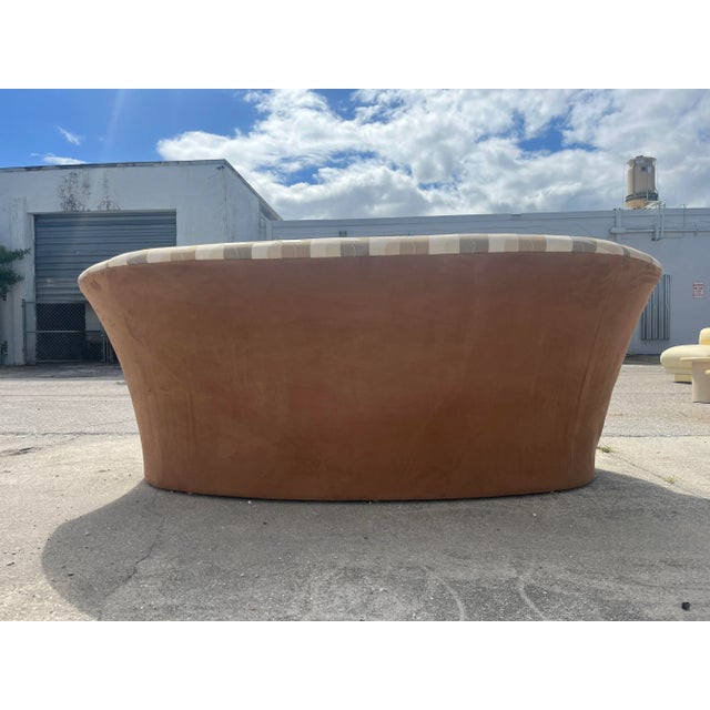 Brown Weiman Style Modern Curved Full-Back Sofa For Sale - Image 8 of 11