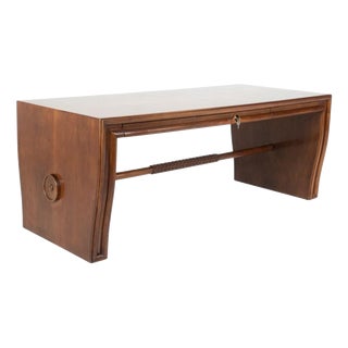 Large Mid-Century Modern Wood Desk attributed to Osvaldo Borsani, Italy, 1950s For Sale