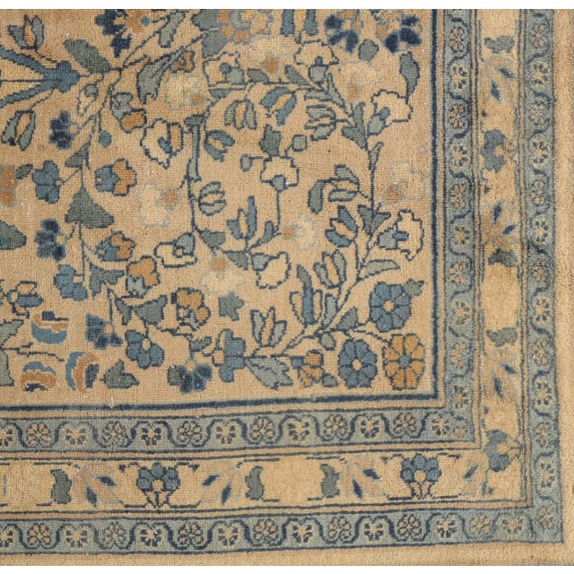 Blue Antique Mashad Persian Weave Blue, Beige & Taupe Rug For Sale - Image 8 of 12