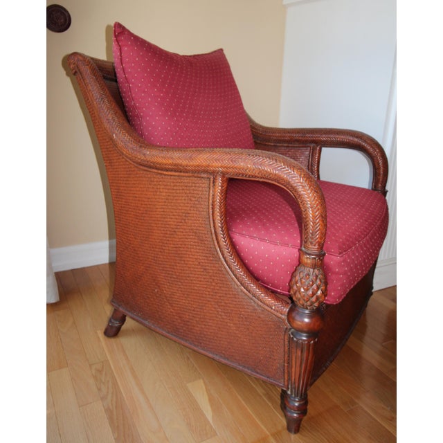 Palm Grove Wooden Cane Armchair by Ethan Allen Chairish