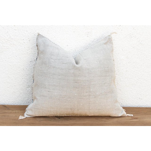 Textile Linen Chevron Cactus Silk Moroccan Pillow For Sale - Image 7 of 8