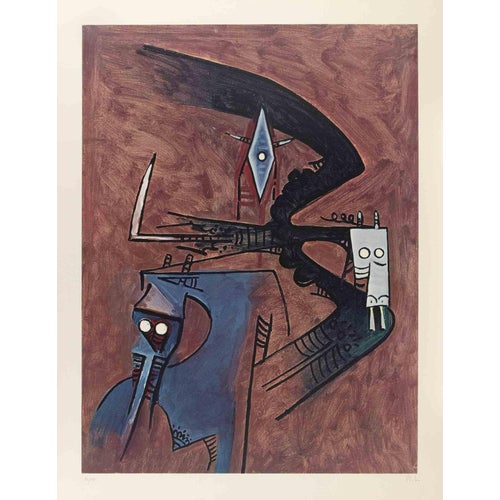 Wifredo Lam, Untitled Edition 49/150, 1970s, Lithograph For Sale