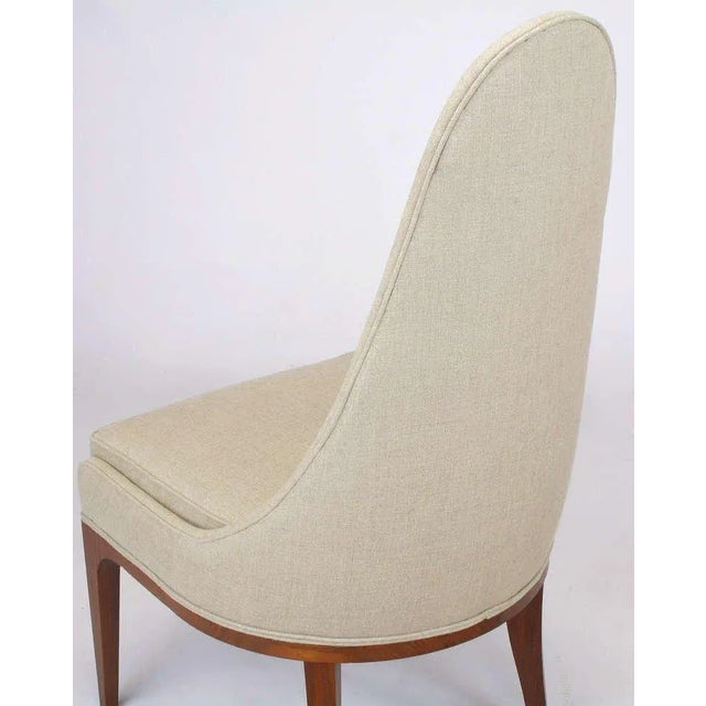 1960s Set Four Rosewood & Linen Spoon-Back Dining Chairs For Sale - Image 11 of 11