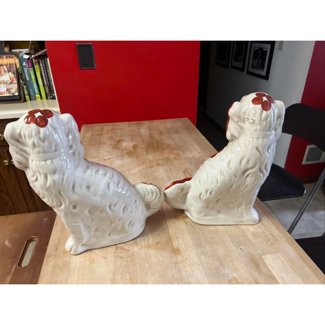 Pair of Antique Decorated Staffordshire Dogs, Circa 1860's For Sale - Image 11 of 16