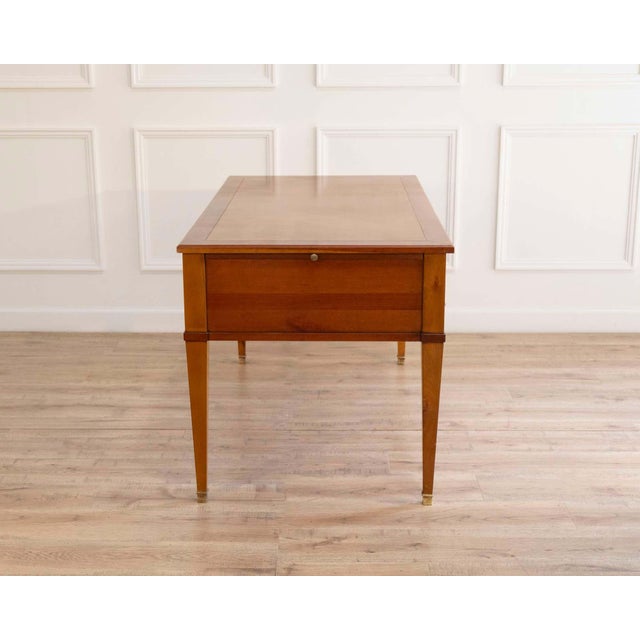 Brown Louis XVI Style Mahogany Bureau Plat (Directoire Desk), Mid-20th Century For Sale - Image 8 of 10