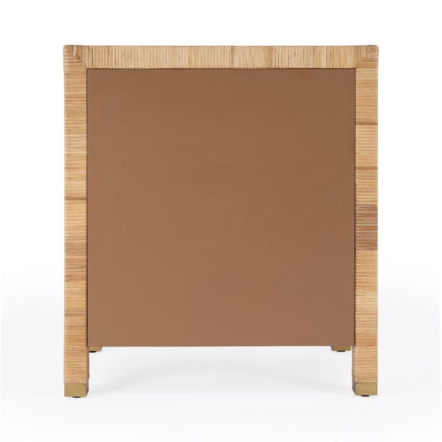Corfu 25 in. W Rectangular Rattan 3 Drawer Nightstand, Natural Raffia For Sale - Image 9 of 11
