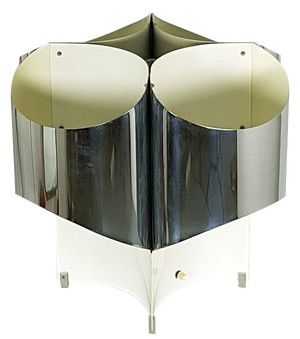Space Age Chrome Plated & White Painted Table Lamp, 1960s