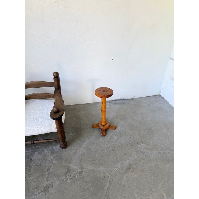 Brown Oak Side Table, 1950 For Sale - Image 8 of 17