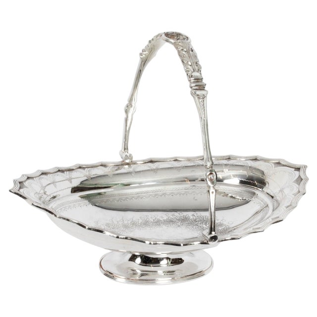 Antique Victorian Silver Plated Fruit Basket, 19th Century For Sale