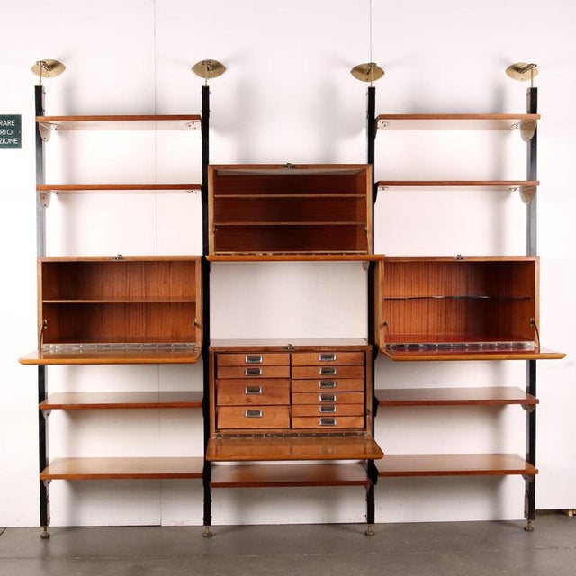 Vintage Three-Bay Bookcase, 1960s For Sale - Image 10 of 16
