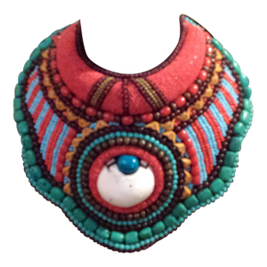 Vintage Statement Beaded Bib Collar Necklace
