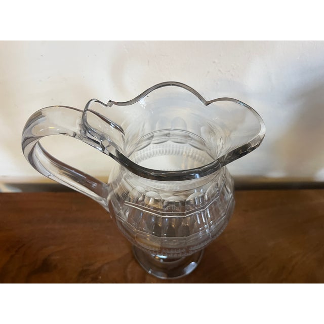 Large Antique Early 19th Century George III Anglo Irish Cut Crystal Glass Wine Ewer or Water Pitcher For Sale - Image 16 of 18