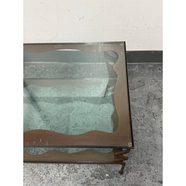 1990s Circa 1997 Gregory Hawthorne Steel Coffee Table, Signed For Sale - Image 5 of 12