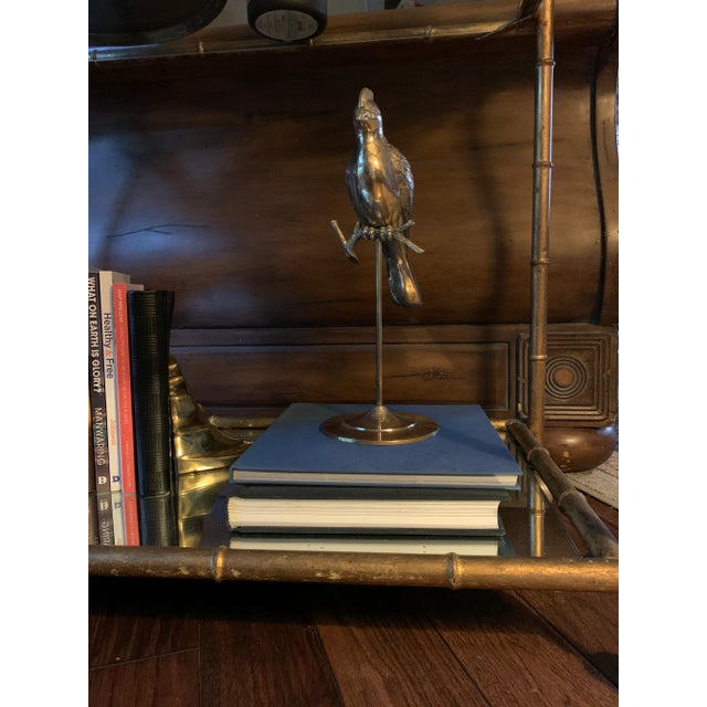 Gold Vintage Mid Century Brass Bird Figurine For Sale - Image 8 of 9