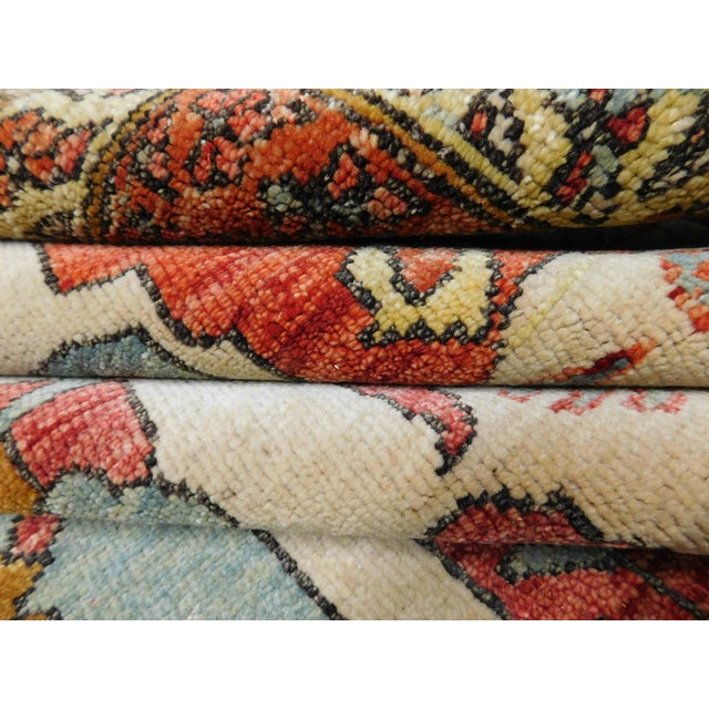 Hand Knotted Indo Heriz Tribal Motif Rug - 8'x 10' For Sale - Image 17 of 18