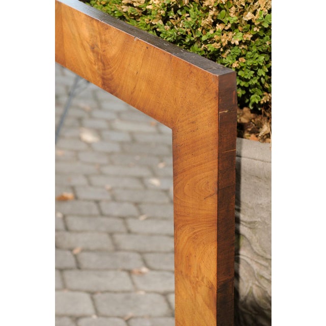 French Wall Mirror from the 1920s with Burl Walnut Veneered Frame For Sale - Image 9 of 10