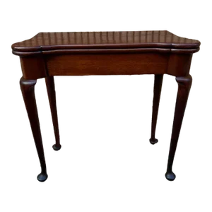 18th Century Antique English Solid Mahogany Fold Top Game Table