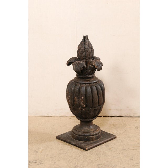 Wood Italian 19th Century Urn Carved Finial For Sale - Image 7 of 10