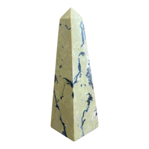 Neoclassical Grand Tour Solid Marble Yellow and Black Obelisk