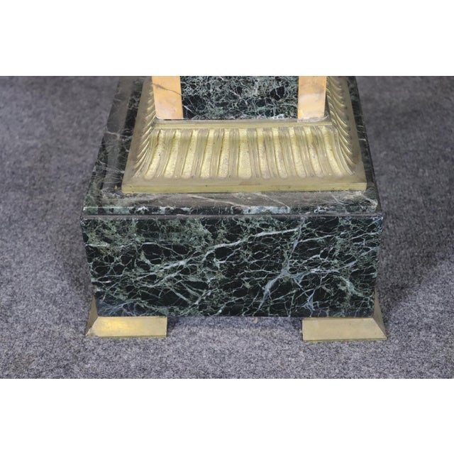 Stone 19th C French Louis XV Marble Pedestal With Bronze Figural Accents For Sale - Image 7 of 14