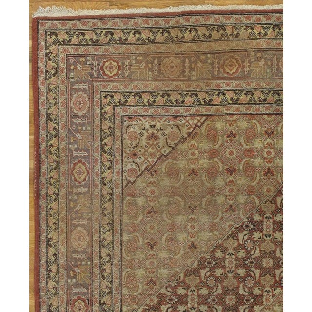 Antique Tabriz Carpet, Handmade Persian Rug in Masculine Gold, Brown and Taupe For Sale - Image 10 of 17
