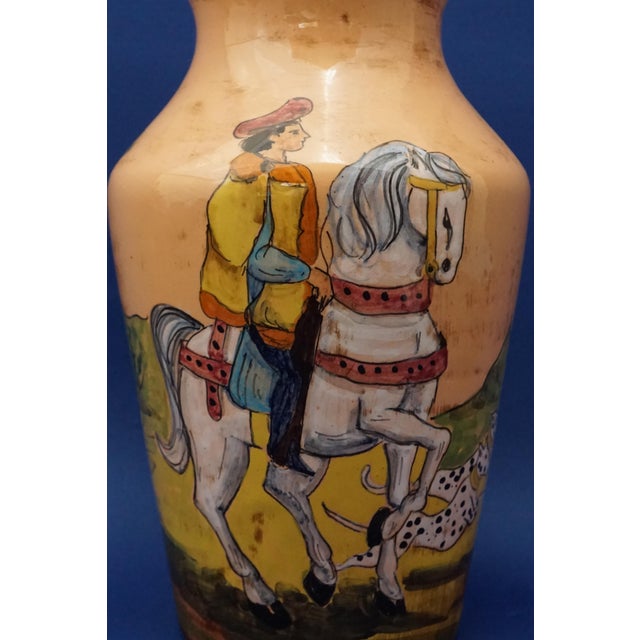 Ceramic Vase with Knight and Dalmatian attributed to Benedetta Cappa Marinetti, Rome, Italy, 1950s For Sale - Image 10 of 18