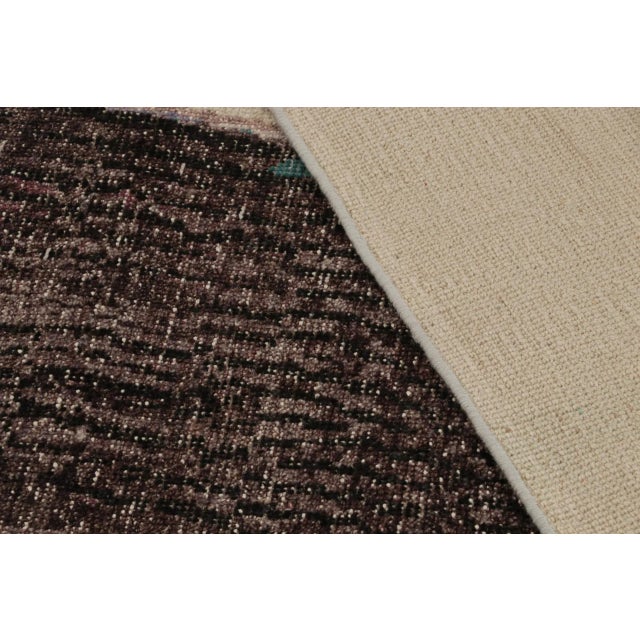 Textile Rug & Kilim’s Distressed Abstract Rug in Beige With Purple Pattern For Sale - Image 7 of 7