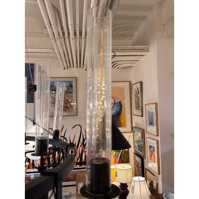 Metal Jonathan Browning Industrial Restoration Hardware Fontanelle Round Chandelier For Sale - Image 7 of 12