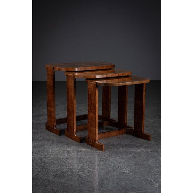 Art Deco Nesting Tables from De Coene, 1930s, Set of 3 For Sale - Image 3 of 18