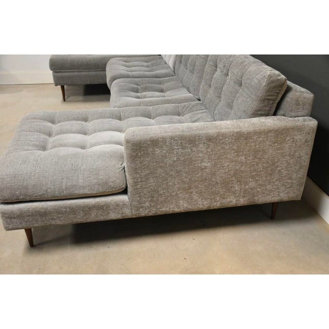 Wood Large 140” Modern Grey Sectional Sofa For Sale - Image 7 of 11