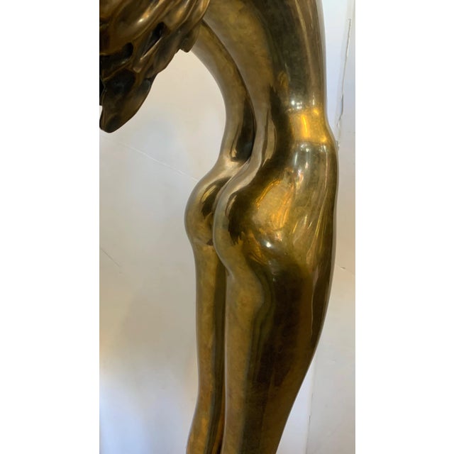 Tom Bennett 1980s 'Windsong' Tom Bennett Figurative Female Signed Bronze Sculpture For Sale - Image 4 of 13