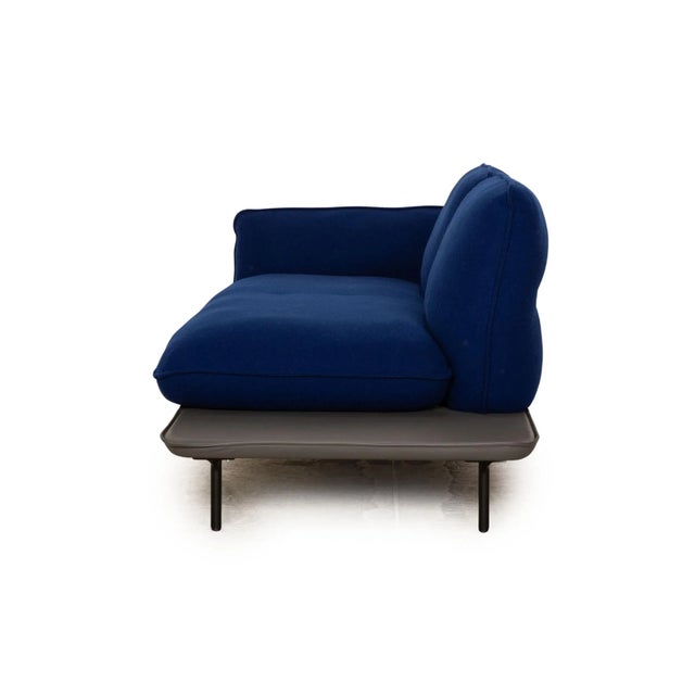 Textile Model 515 Addit 2-Seater Sofa in Blue Fabric and Leather from Rolf Benz For Sale - Image 7 of 8