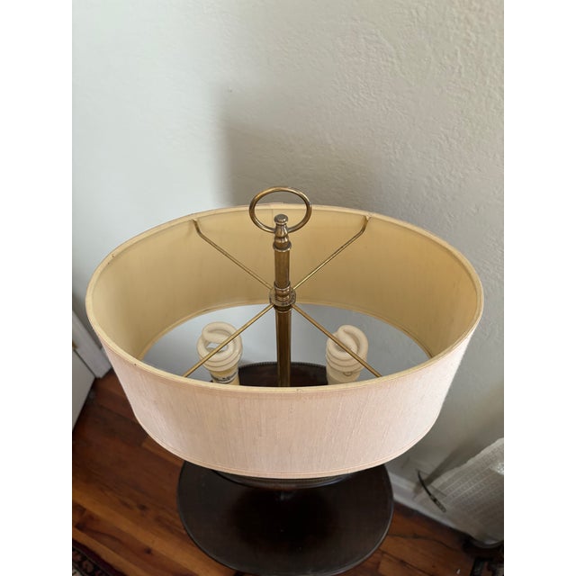 Brown 1990s Neoclassical Frederick Cooper Candlestick Lamp Table For Sale - Image 8 of 12