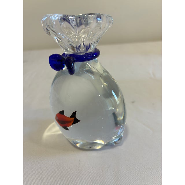 Hand Blown Murano Style Art Glass Fish in a Bag For Sale - Image 11 of 11