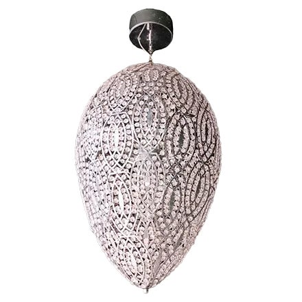 Steel & Crystal Egg Arabesque 156 Ceiling Lamp from Vgnewtrend For Sale