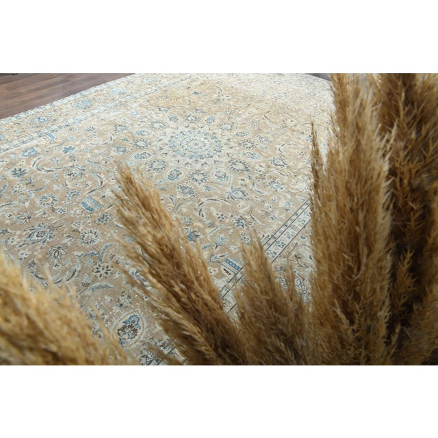 1970s Vintage Persian Handmade Wool Cotton Beige Area Rug For Sale - Image 11 of 11