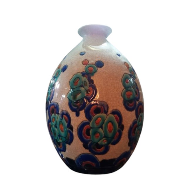 Vase by Charles Catteau for Boch Frères, 1950s, in Flawless conditions. Designed 1950 to 1959 This piece has an...