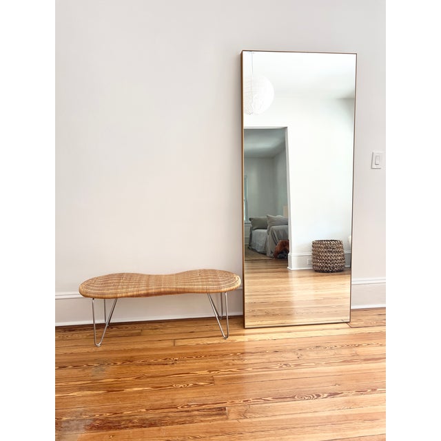 Vintage 90s Ikea rattan peanut stool The iconic limited run 1990s peeling peanut bench from Ikea. Crafted from a wood...